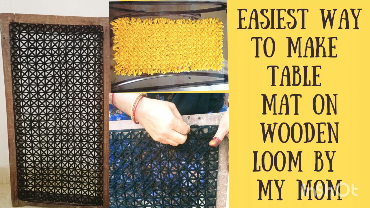 Easiest way to make table mat on wooden loom explained by my mom👩‍👧 #woolenmat #woodenloom