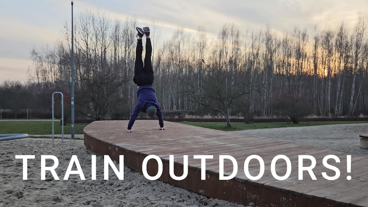 Workout outdoors in winter