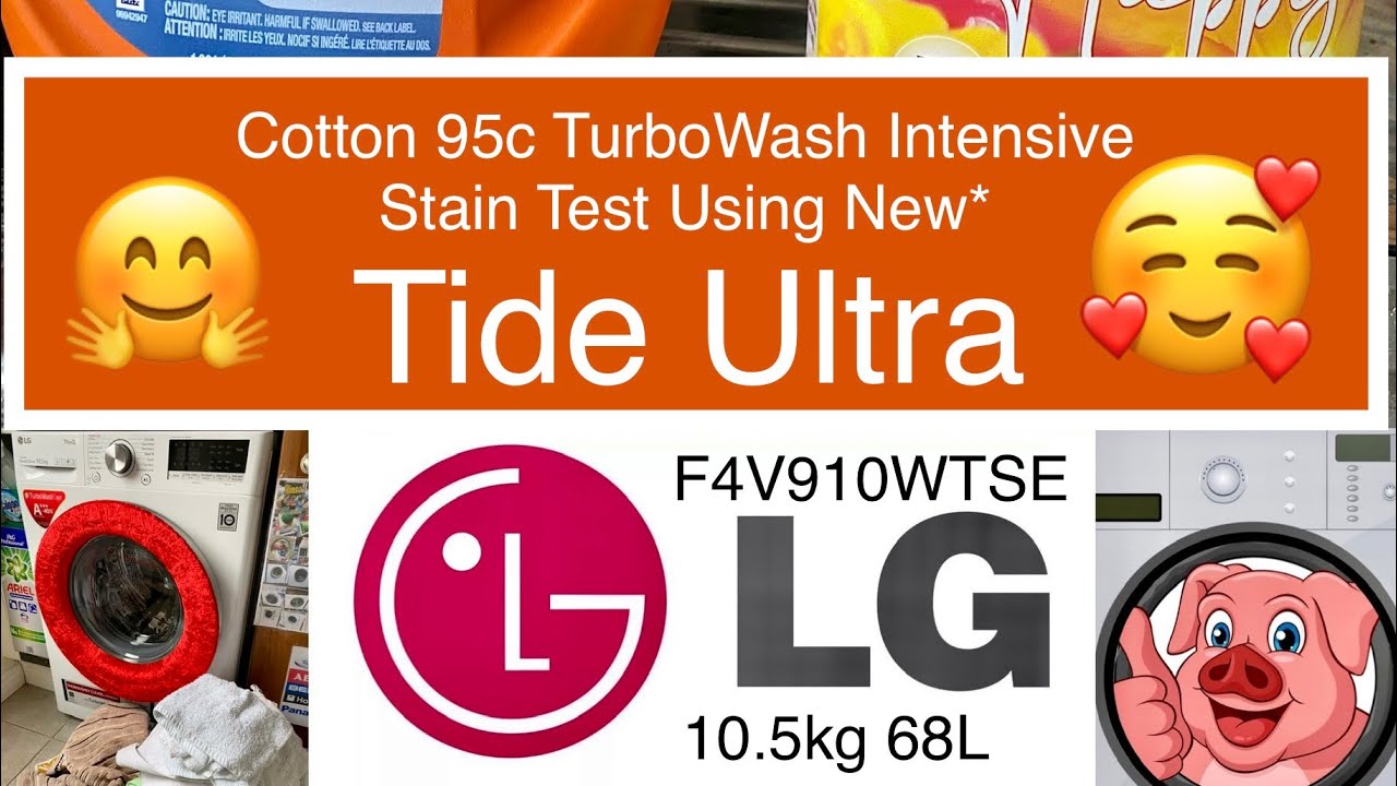 LG F4V910WTSE 10.5kg 69l, Cotton 95c, TurboWash Intensive Cycle Using New Formula Tide Liquid