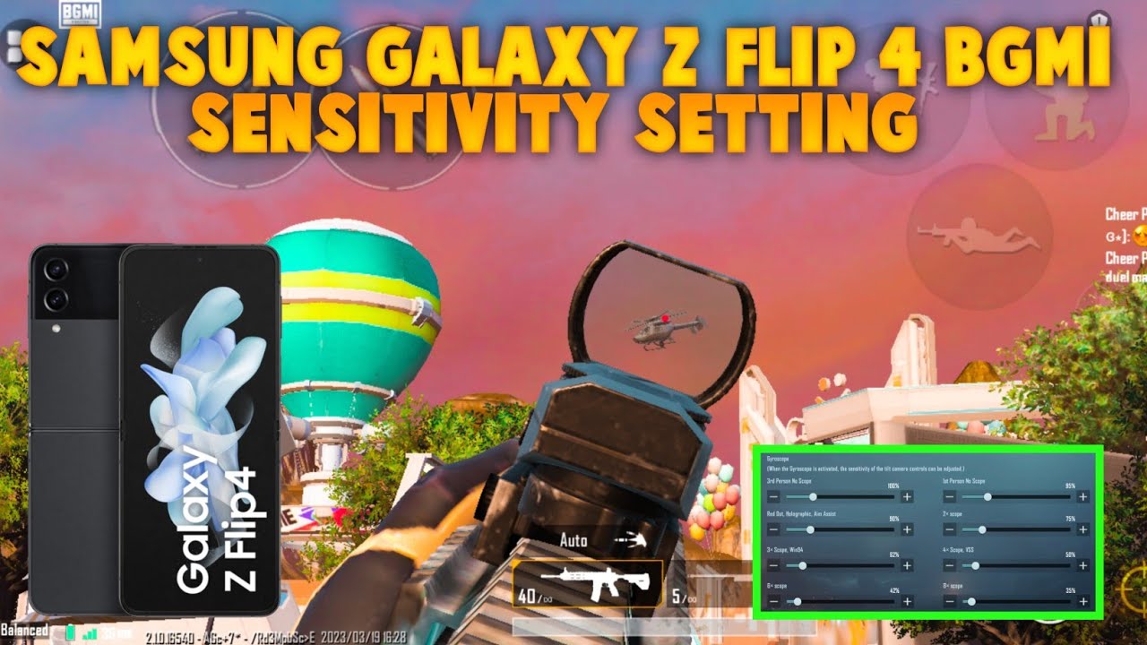 SAMSUNG GALAXY Z FLIP 4 BGMI SENSITIVITY SETTING || SAMSUNG GALAXY Z FLIP 4 PUBG SENSITIVITY SETTING