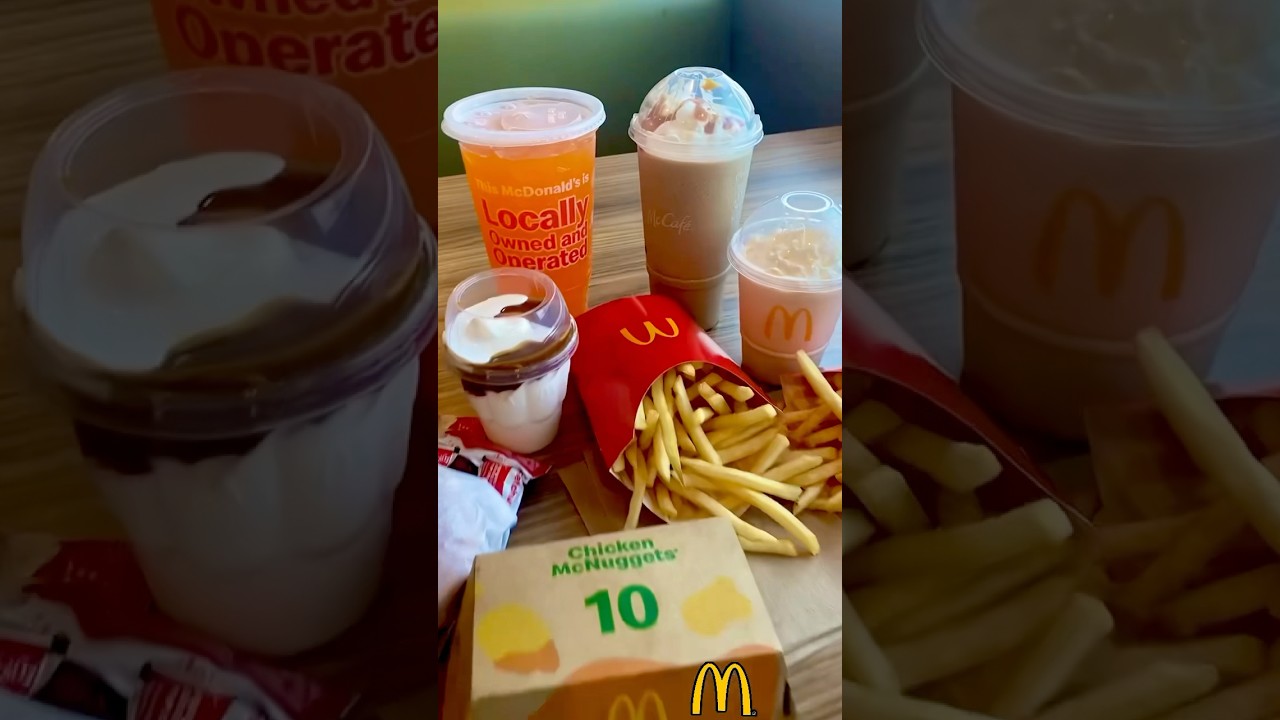 McDonald&rsquo;s Large McDonald's 10 Piece Chicken Nuggets And Large Fanta Orange #asmr #shorts #mcdonalds