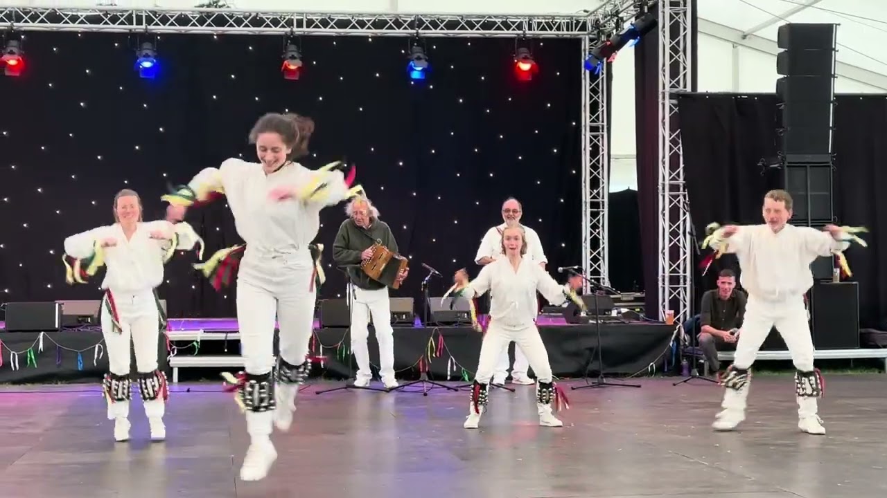 outside Capering Crew dance at the Morris party at the Shrewsbury Folk Festival August 2024