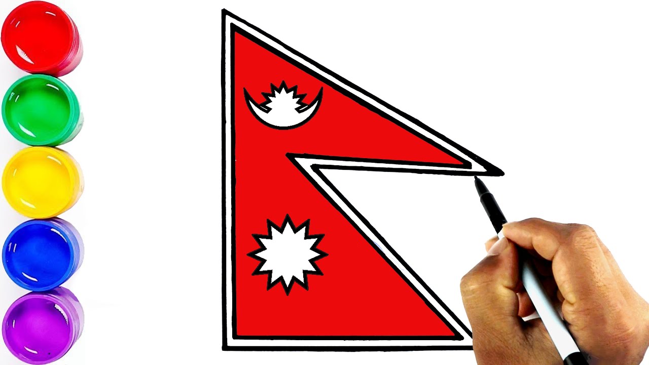 Draw a  Flag of Nepal || Draw Nepali Flag || नेपालको झण्डा
