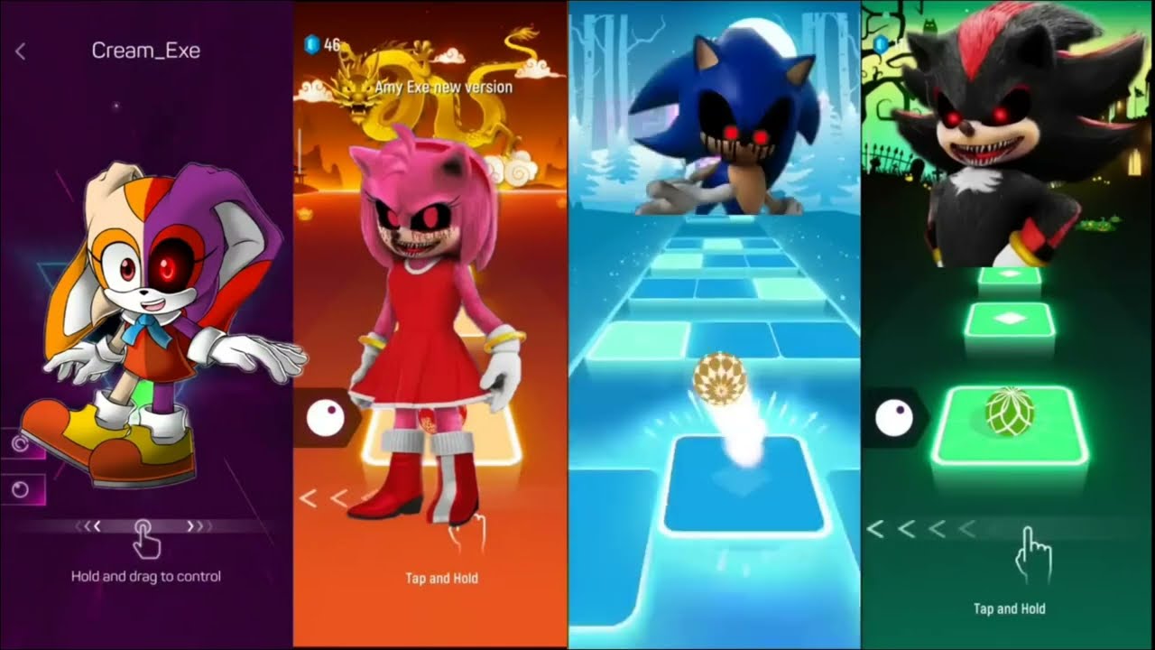 Cream Exe VS Amy Exe VS Sonic Exe VS Shadow Sonic Exe / Top Music Games