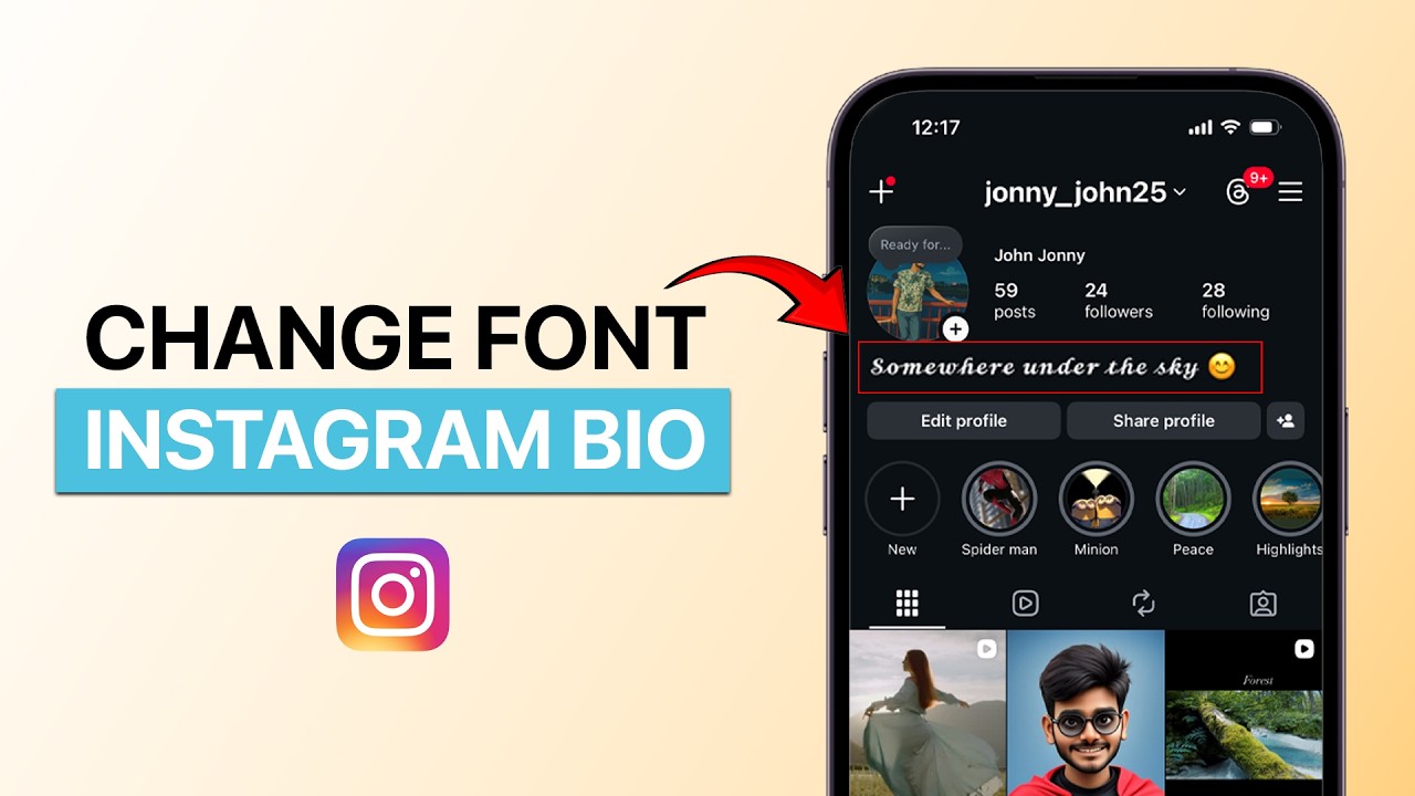 Как изменить шрифт в биографии в Instagram?