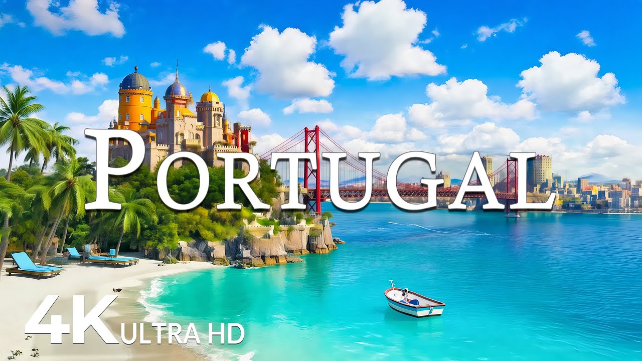 FLYING OVER PORTUGAL (4K UHD) &ndash; Soothing Music Along With Beautiful Nature Video - 4K Video ULTRA HD