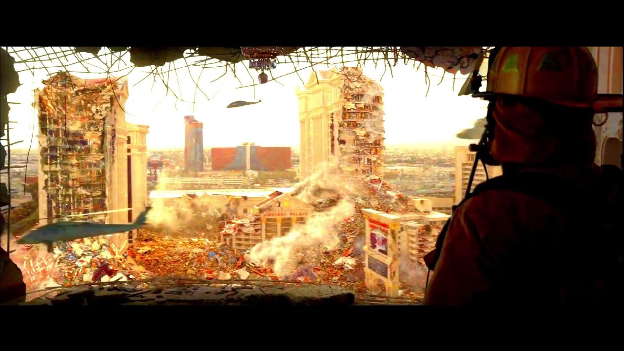 The Muto Attacks Las Vegas Scene | Godzilla 2014 (Brightened & Saturated)