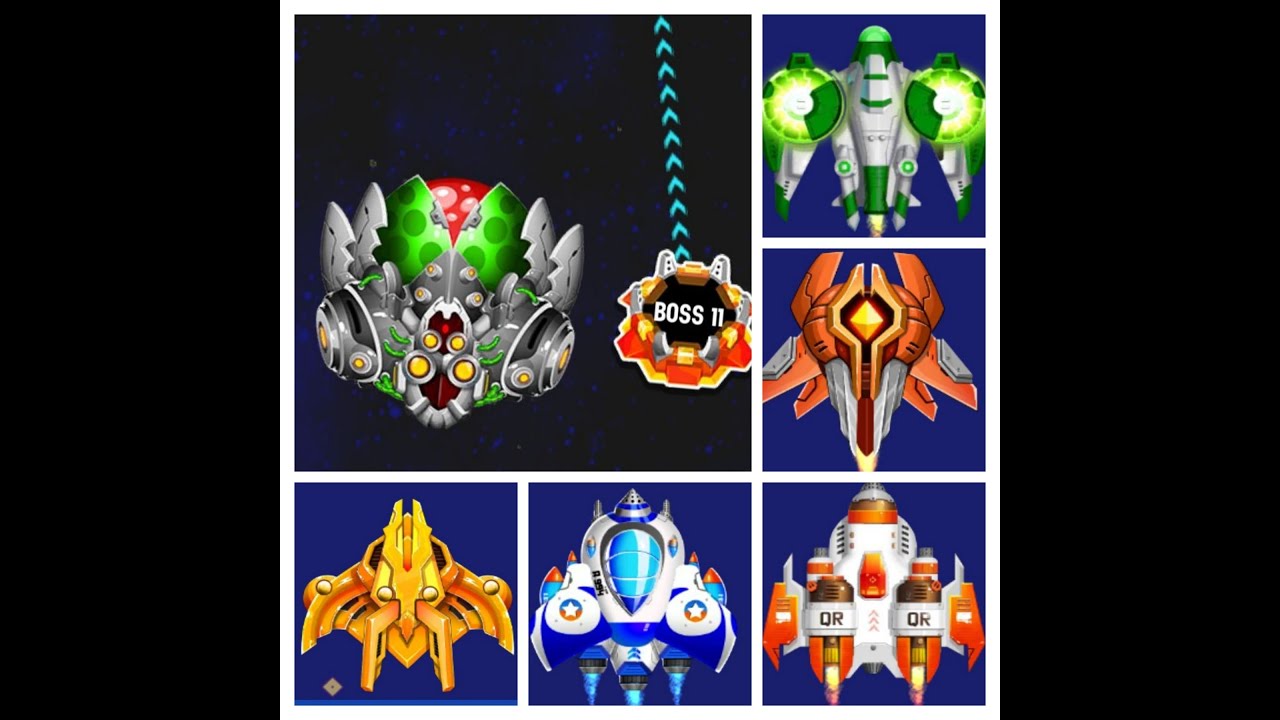 Space Shooter. All ships against Boss 11