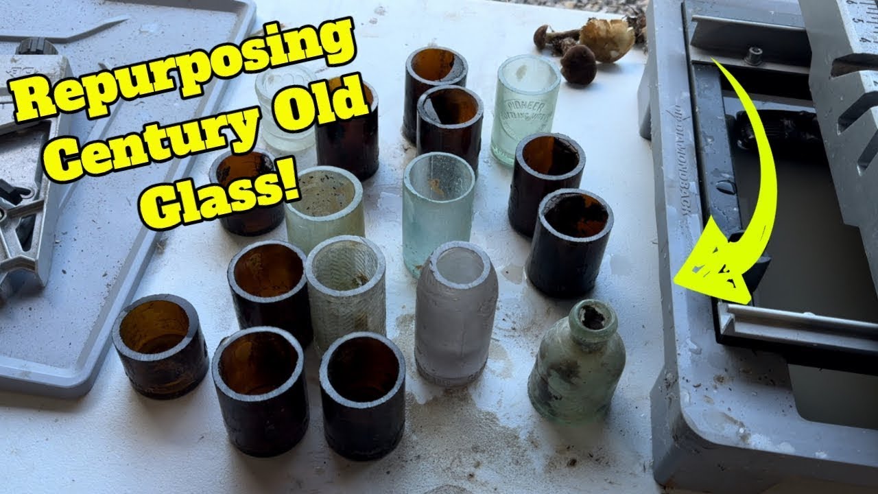 How to Cut Antique Glass! Upcycling Century old Antique bottles!