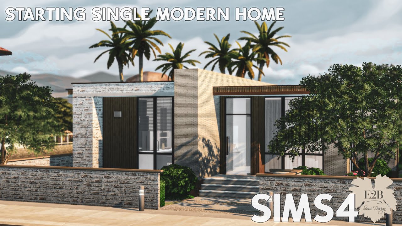 STARTING SINGLE MODERN HOME | Sims 4 CC Speed Build | DOWNLOAD LINK (TRAY+CC+CC LINKS)