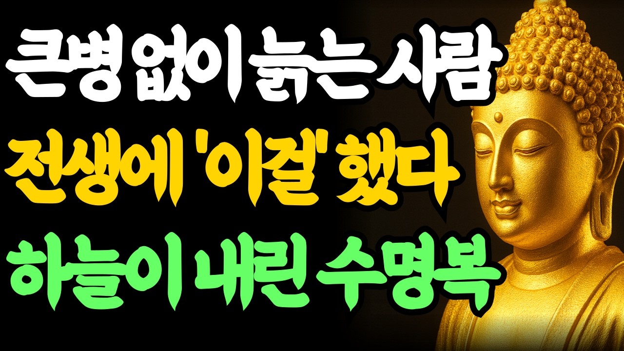 부처님 말씀 | 큰병 없이 늙는 사람은 전생에 '이것'을 했습니다 (하늘이 내린 수명복)