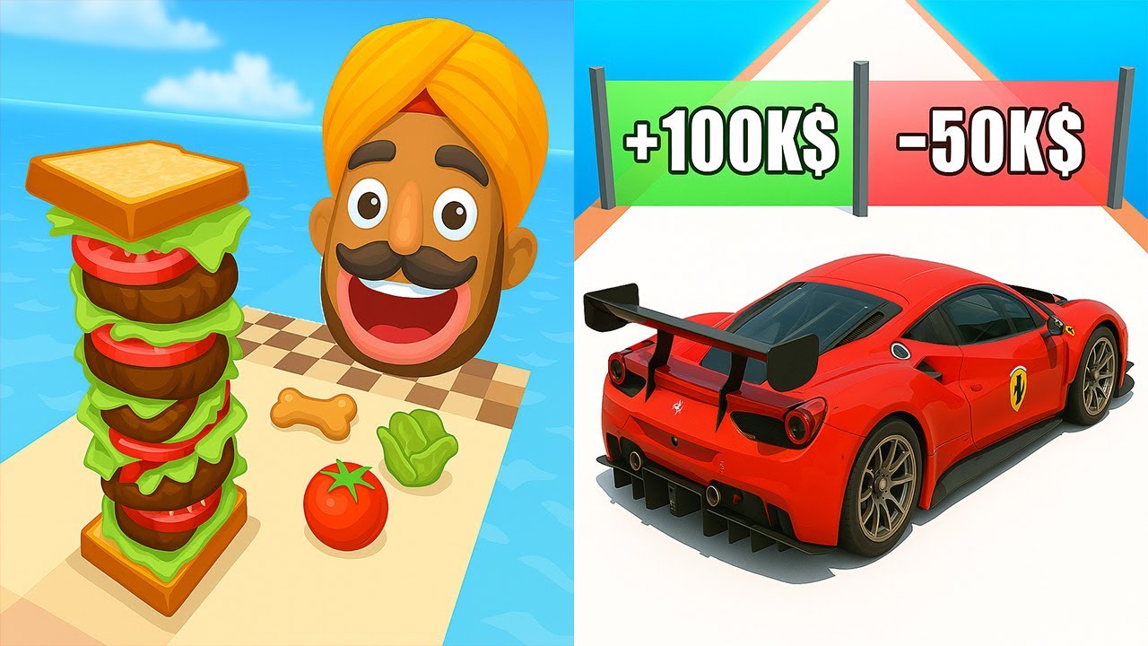 Sandwich Runner VS Get the Supercar 3D - Which Game Wins? 🏆😱