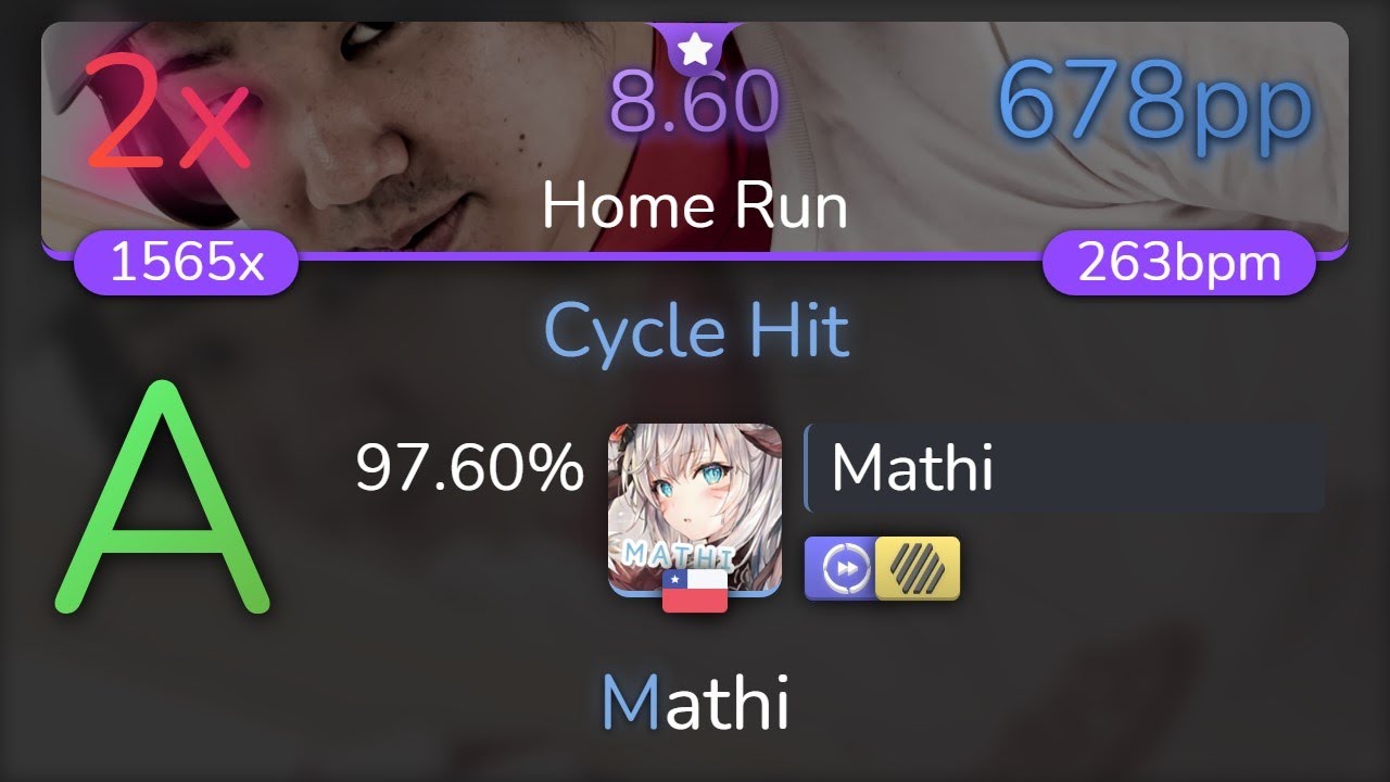 [8.60⭐ Live] Mathi | KASAI HARCORES - Cycle Hit [Home Run] +HDDT 97.60% {2❌} - osu!