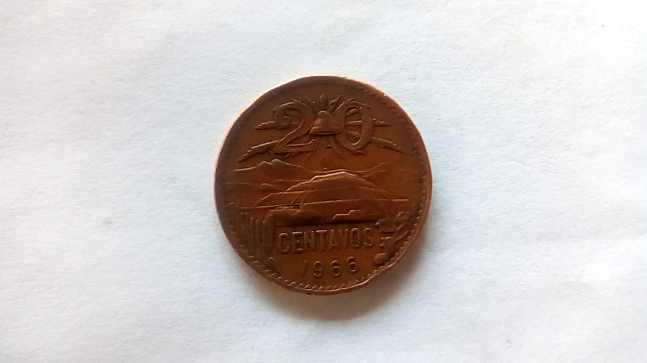 Moneda de 20 centavos teotihuacan a&ntilde;o 1966