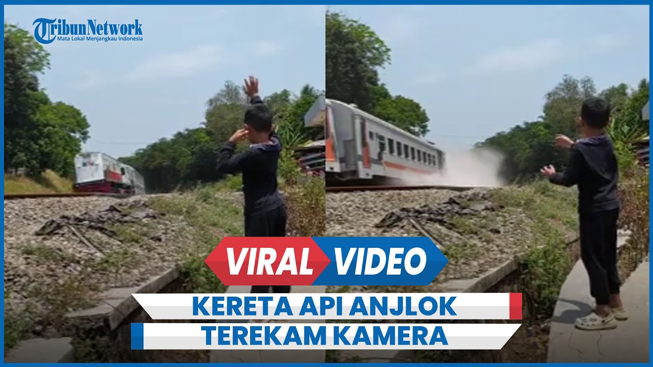Detik-Detik Kecelakaan Kereta Api Jurusan Purwakarta-Cikarang Anjlok di KM 96 Terekam Kamera Warga
