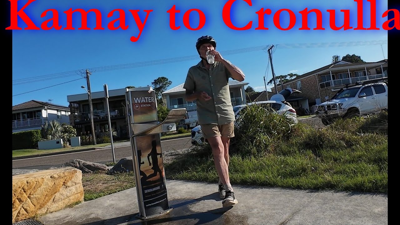 Indoor cycling workout Australia Kamay National Park to Cronulla train to Sydney 4K Wayfinding relax