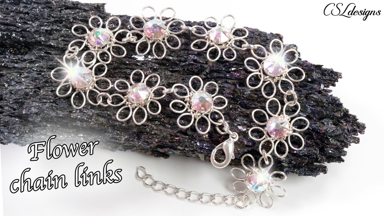 Flower wirework chain links tutorial