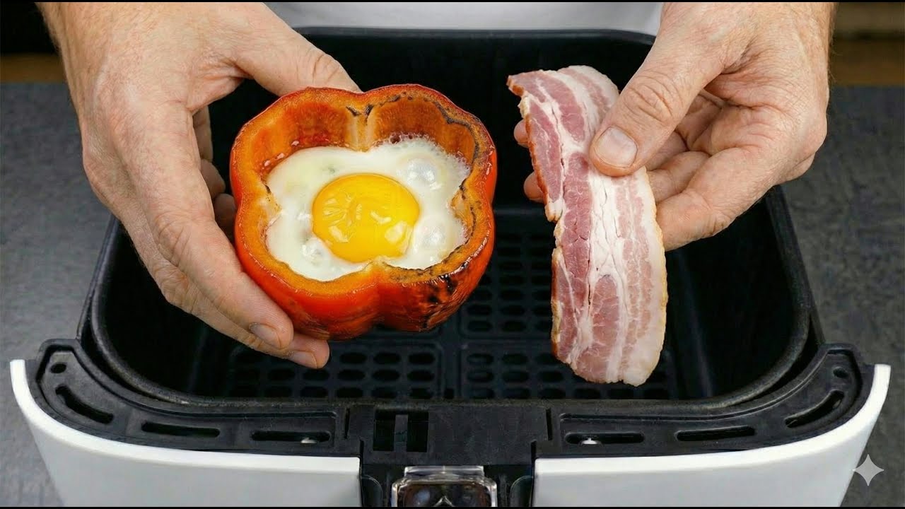 Самый легкий и сочный завтрак в аэрогриле - омлет с ветчиной всего за 10 минут!