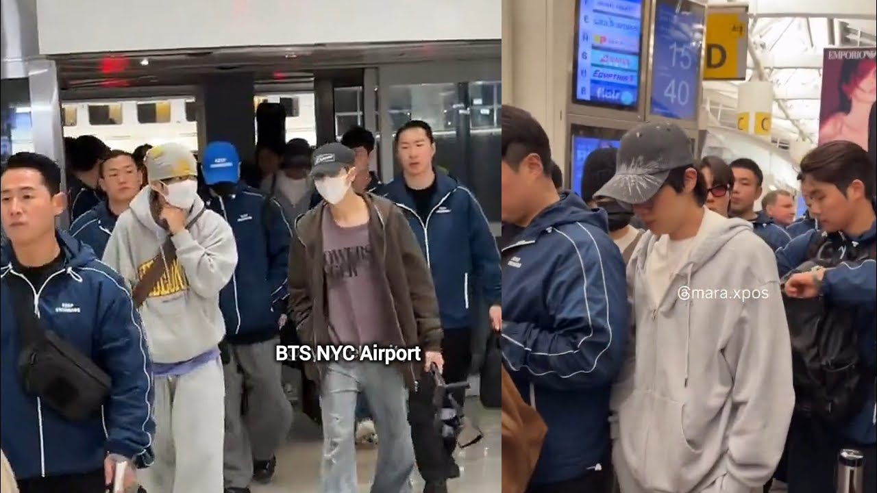BTS Spotted Leaving New York Airport heading back to South Korea today