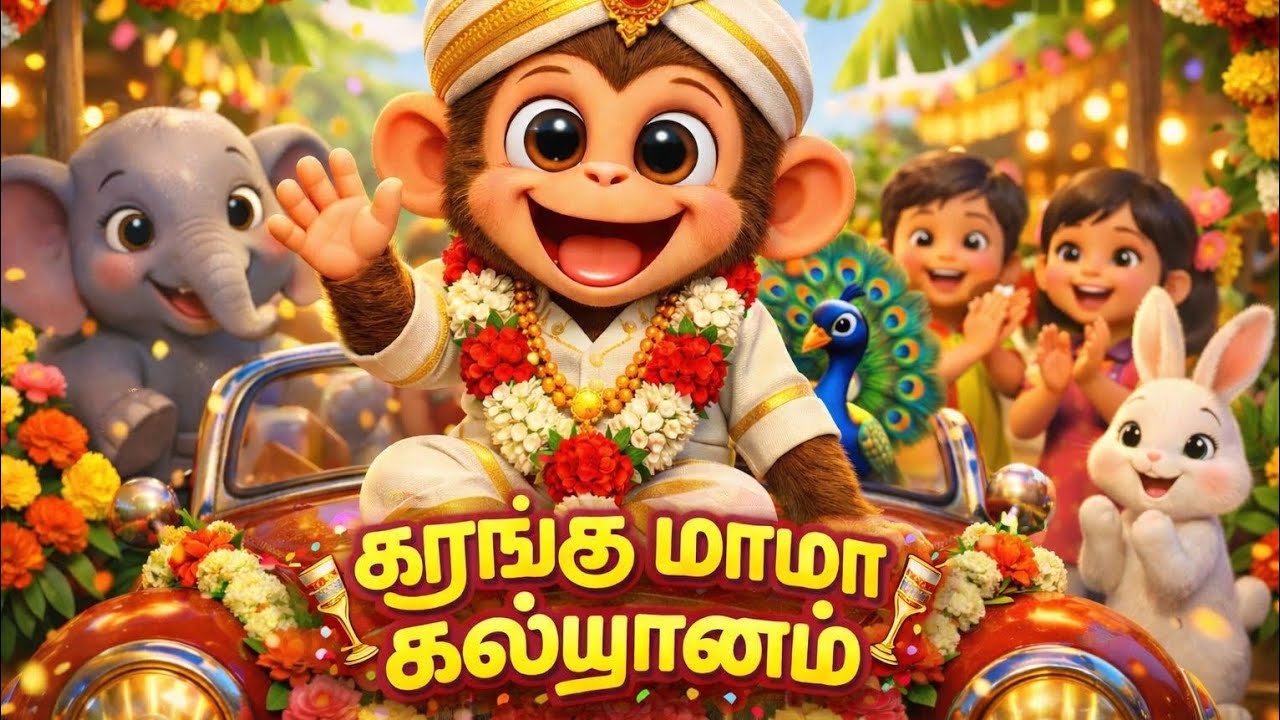 குரங்கு மாமா கல்யாணம் | Tamil Rhymes for Kids | Monkey Wedding 🐒 #KuranguMama#KidsSongs#Monkeysong