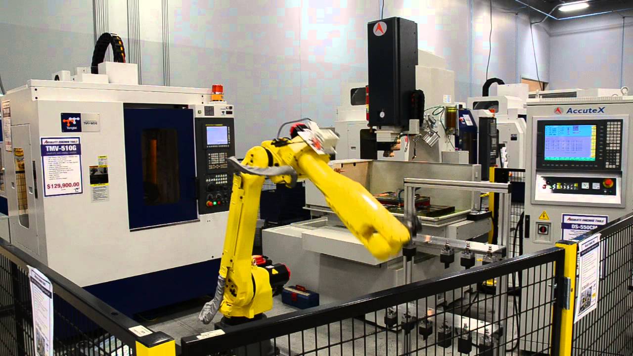 Tongtai TMV-510G + AccuteX EDM DS-550CM + M20iA FANUC Robot Cell