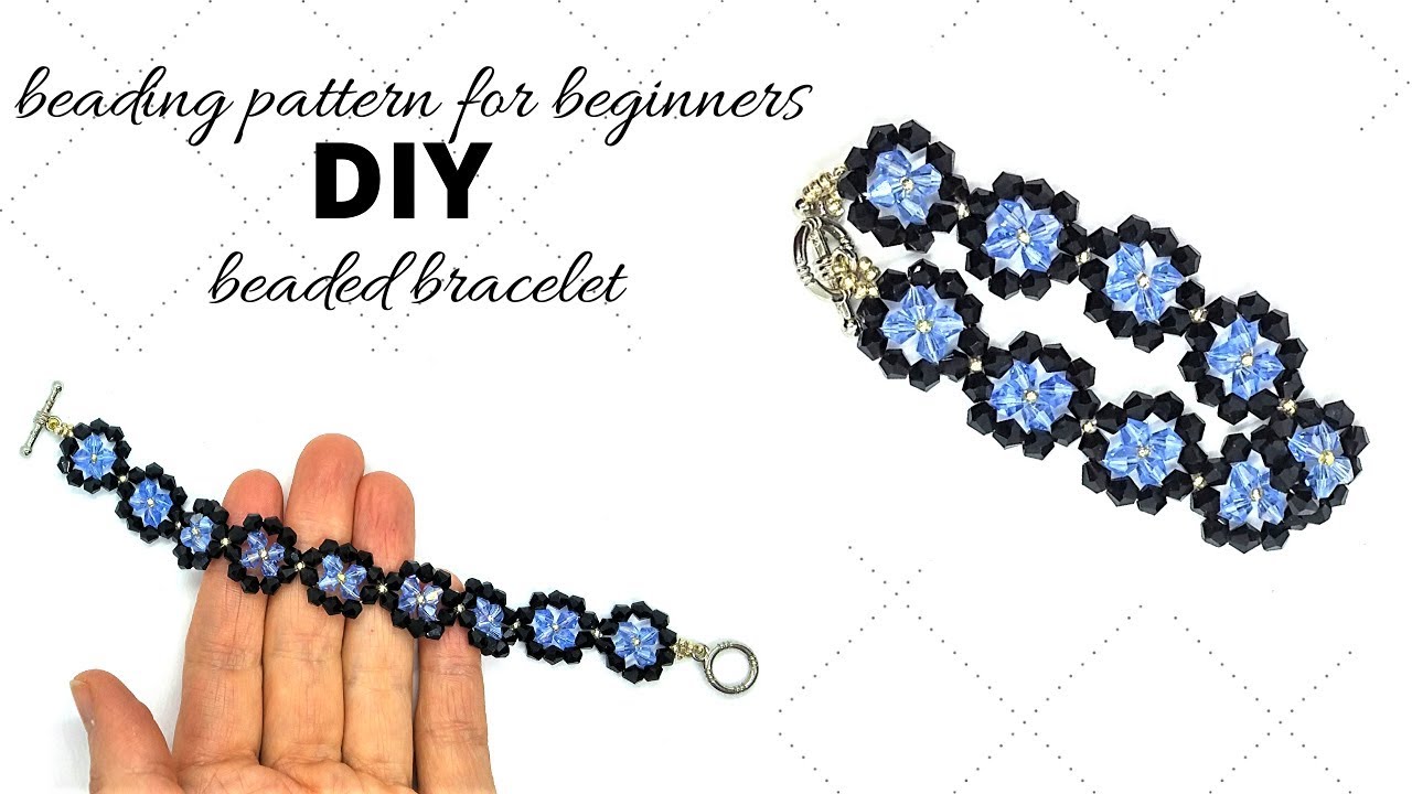 Easy beading pattern for DIY beaded bracelet. Beading tutorial