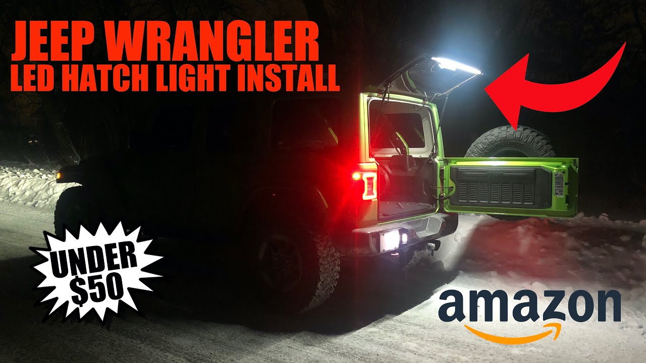 How to Install Tailgate Light Bar Rear Glass Cargo Light LED - Amazon LE-JX Light JL JLU Wrangler