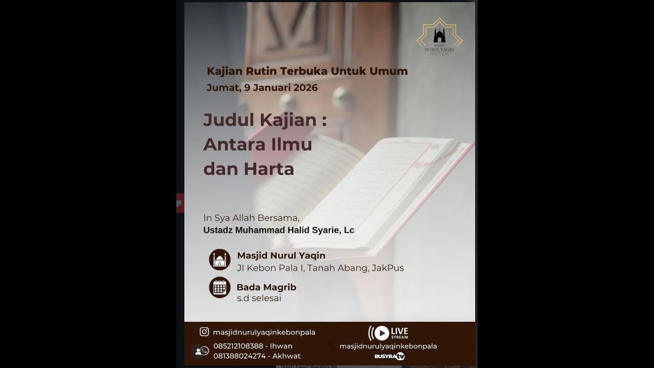Antara Ilmu dan Harta | | Ustadz Muhammad Halid Syari, Lc