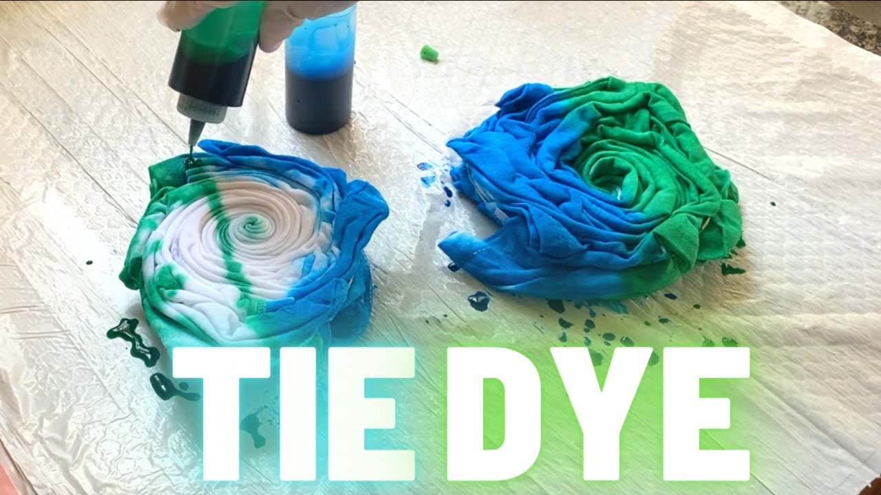 DIY How To Tie Dye T-shirt with 2 Colors with Awesome Spiral Effect | Easy Method for Beginners ASMR