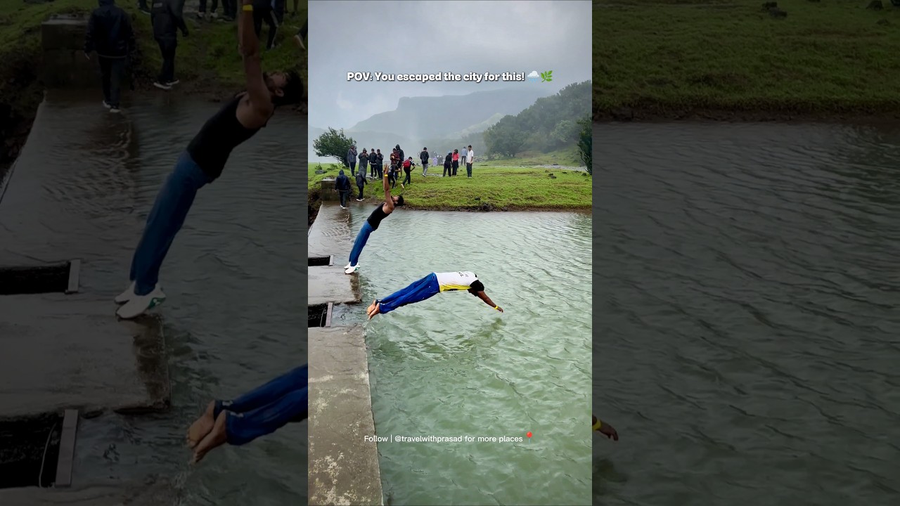 POV: You Escaped the City for This! 🌧️💦 | Bhandardara Monsoon | Maharashtra #shorts
