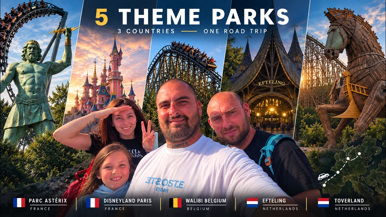 We Visited 5 Theme Parks. 3 Countries.7 Days. One INSANE European Road Trip! 🎢