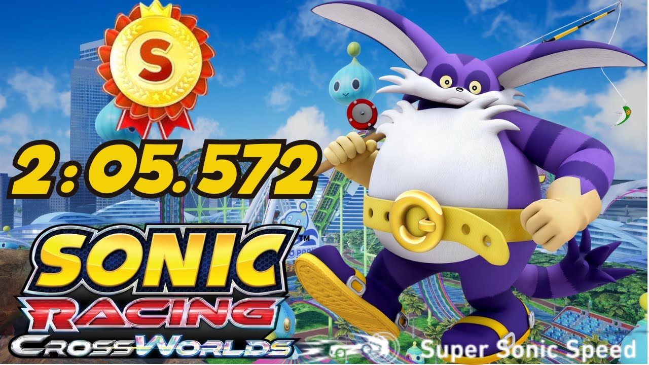 Sonic Racing Crossworlds | S Rank Time Trial on Chao Park with Big the Cat – 2:05.572 | S Rank Guide