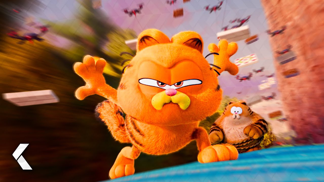 Jinx vs. Garfield Train Fight Scene - The Garfield Movie (2024)