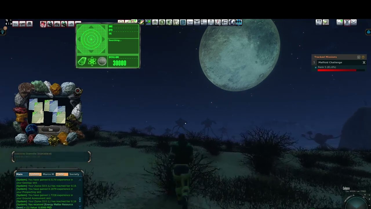 Entropia Universe - Hit Fire Root Globule for first time and size 15 substantial HoF