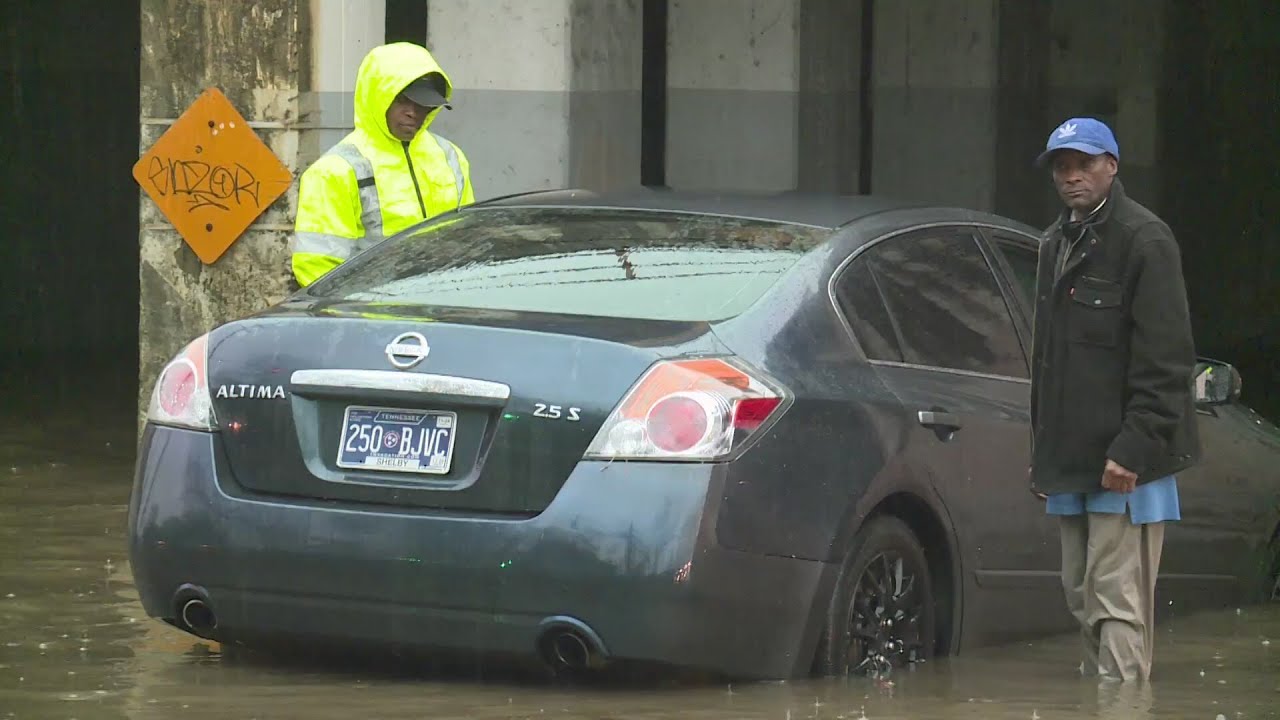 Heavy rain causing flash flooding in Memphis, Shelby County
