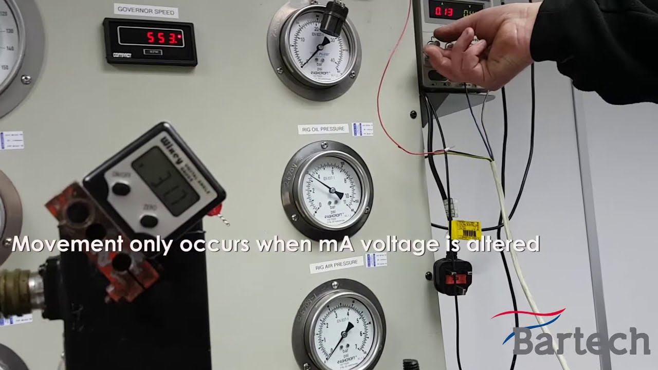 Woodward EG3P Actuator on test at Bartech Marine Engineering