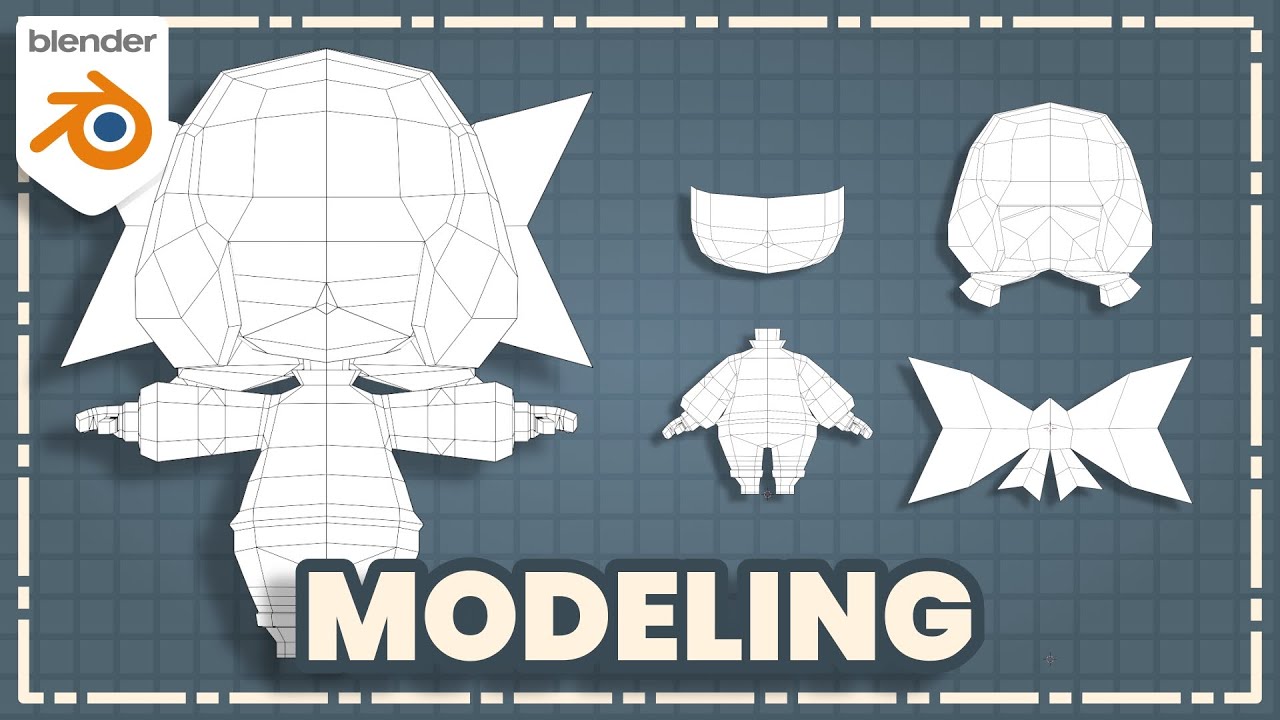 How to Make a Stylized Low Poly Chibi Girl Character in Blender | Modeling