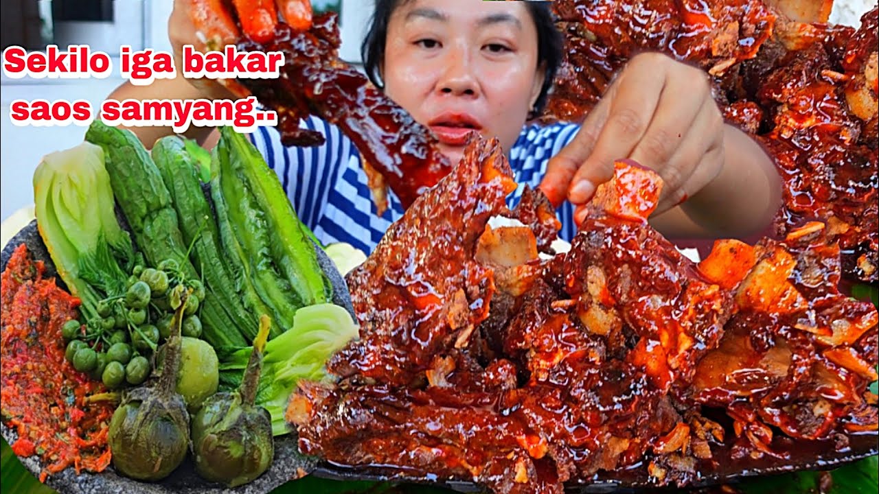 PEDAS WOOY ‼️ SEKILO IGA BAKAR SAOS SAMYANG 🥵LALAPAN REBUSAN