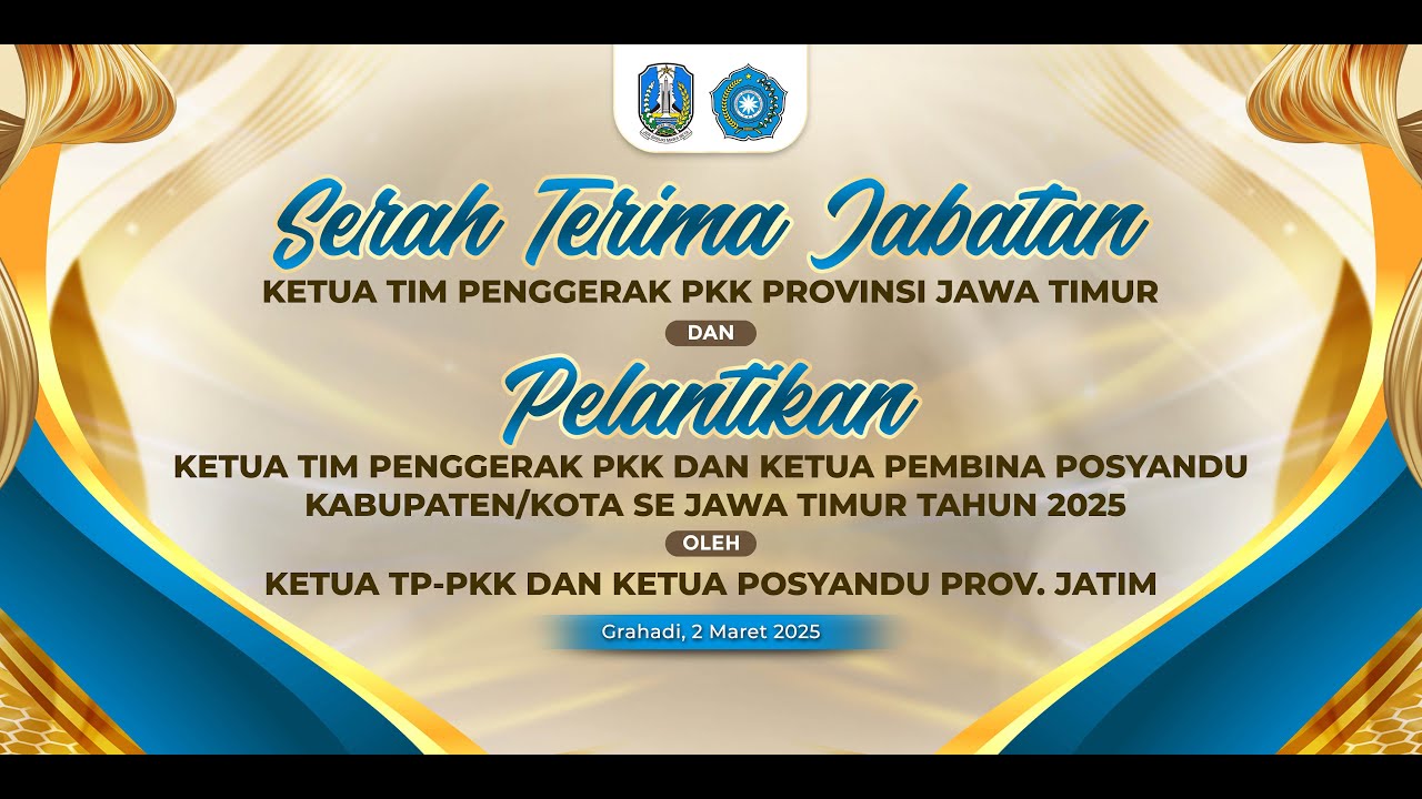 🔴 LIVE PELANTIKAN SERENTAK KETUA TIM PENGGERAK PKK DAN KETUA PEMBINA POSYANDU KAB/KOTA SE JAWA TIMUR