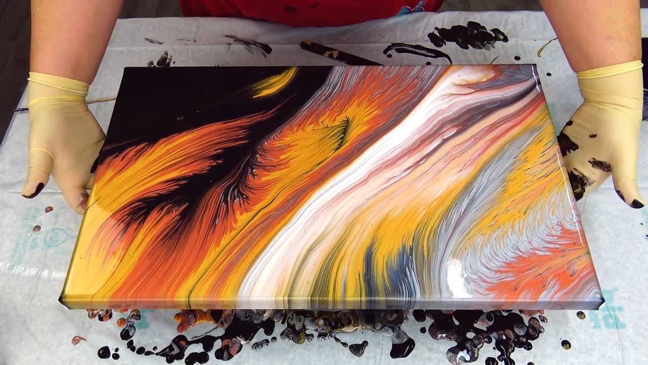 (534) Traveling split cup pour with METALLIC paints ~ Acrylic pour painting ~ #StayCreative