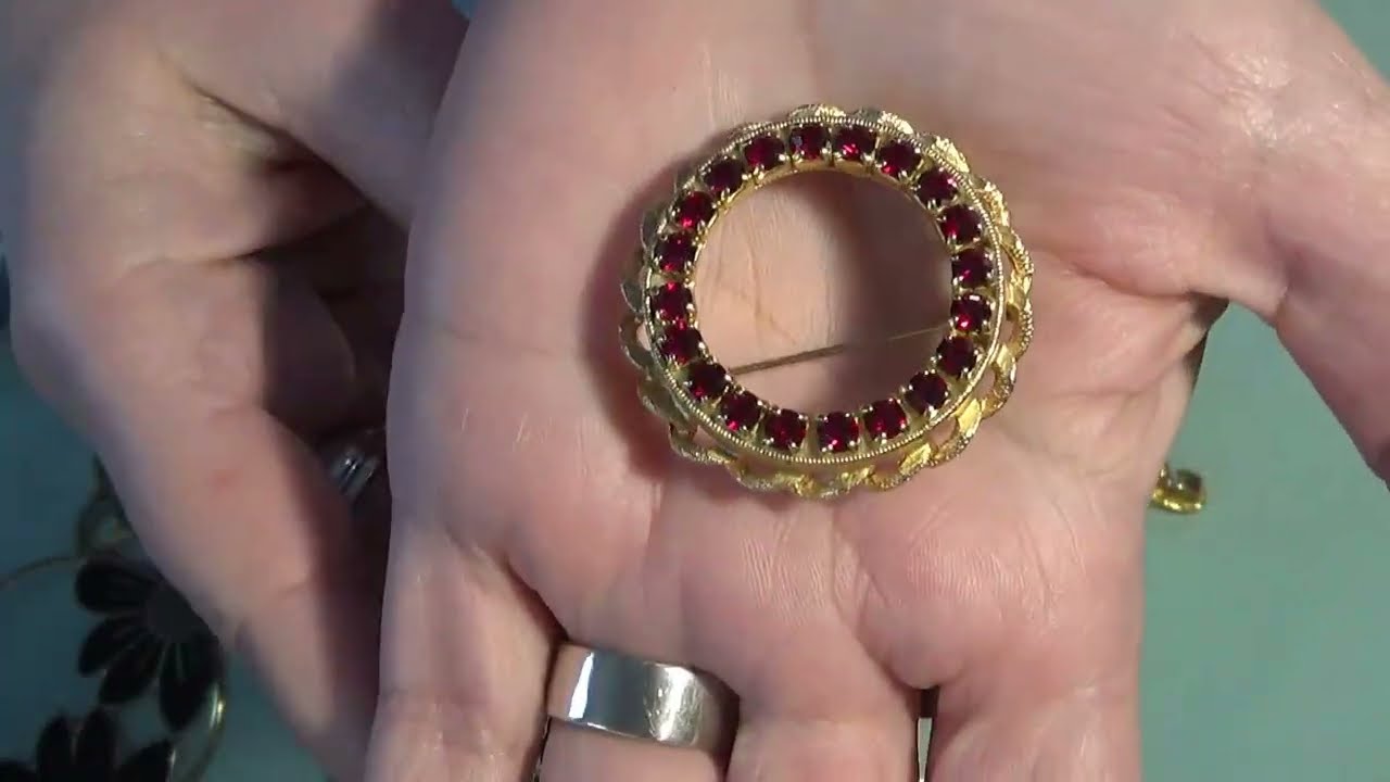 Fantastic Jewelry Jar - Gold, Sapphire, Miriam Haskel ....