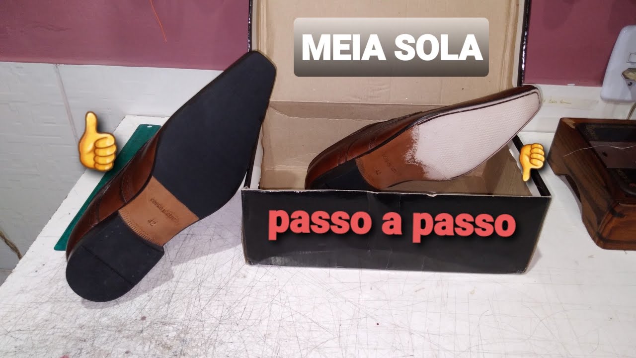 COMO COLOCAR MEIA SOLA  PROTETOR OU ANTDERRAPANTE........HOW TO PLACE ANTI-SLIP OR HALF SOLE