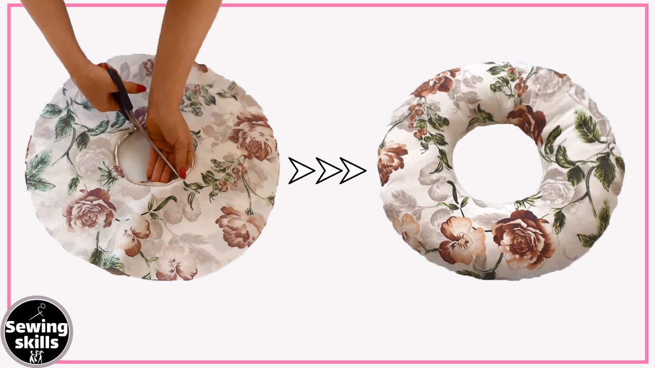 Step-by-step training for sewing living pillows or round cushion