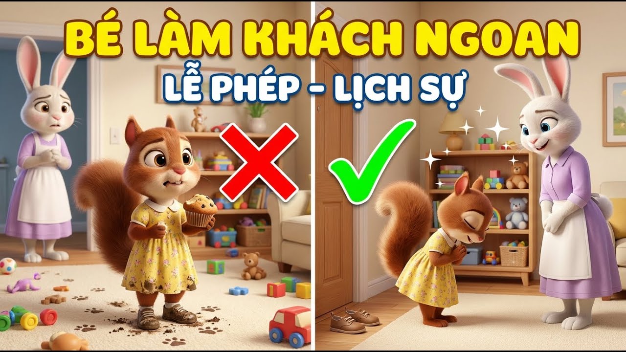 Sóc Ly Ly Tập 86:  Bé Làm Khách Ngoan - Lễ Phép - Lịch Sự | Truyện Thiếu Nhi