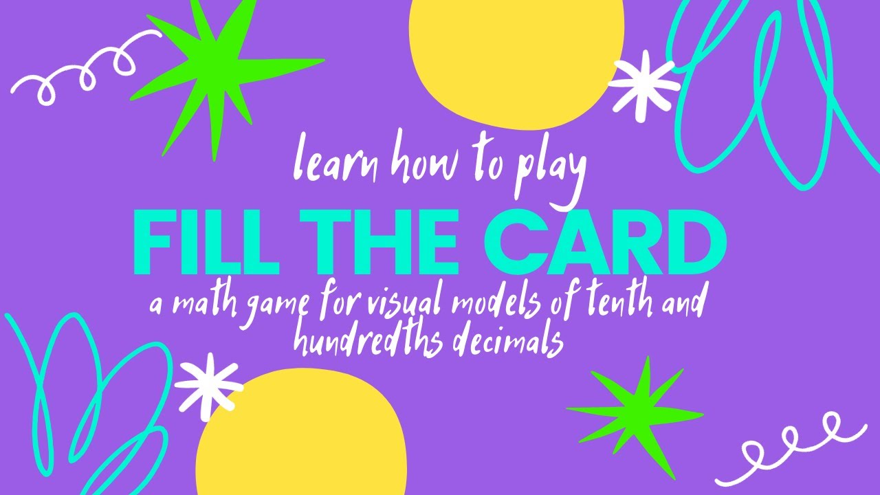 Fill the Card Decimals Math Game