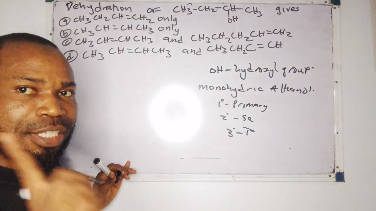Dehydration of secondary alkanols #chemistry#mosjaro#utme#ssce