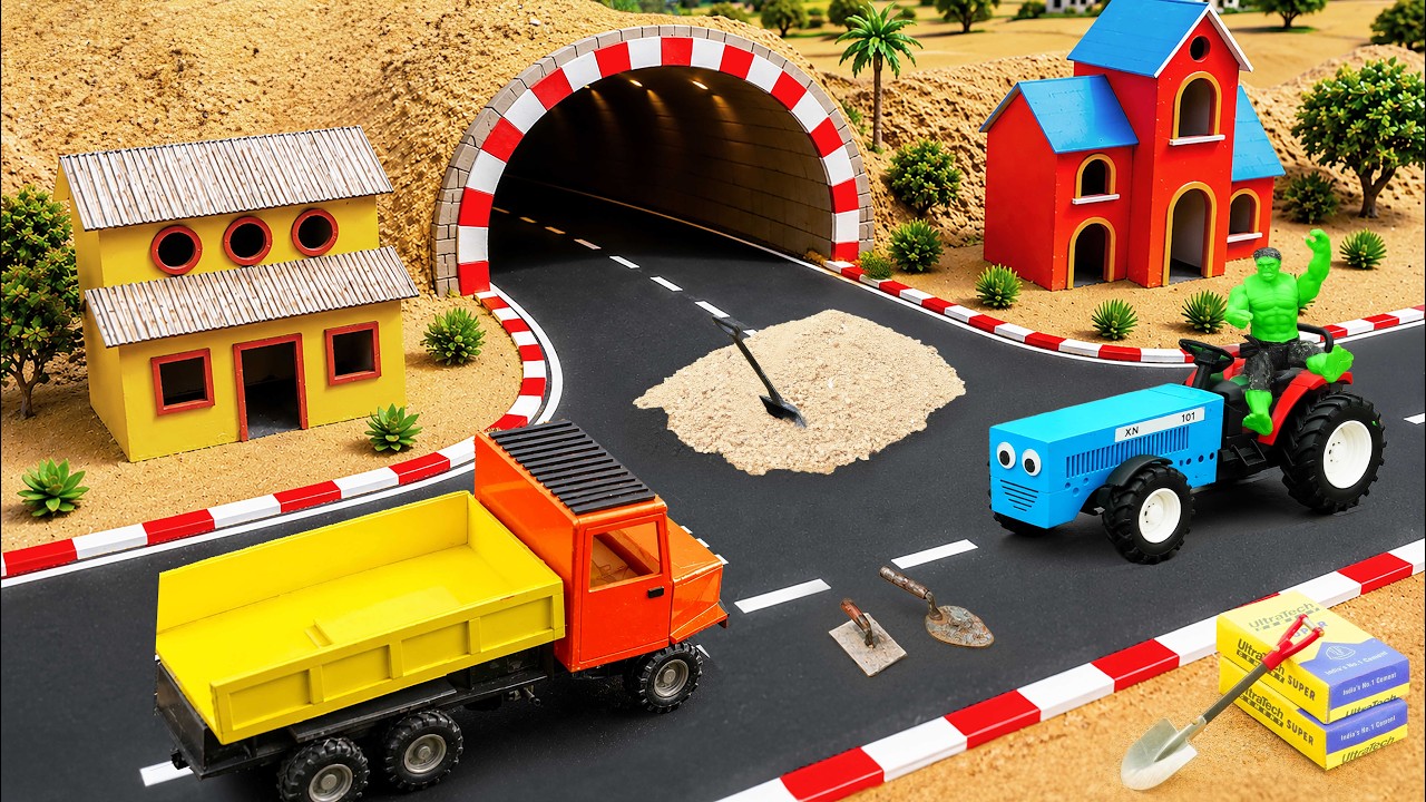 DIY Mini Tractor Builds Making Concrete Road For Village Infrastructure | Science Project