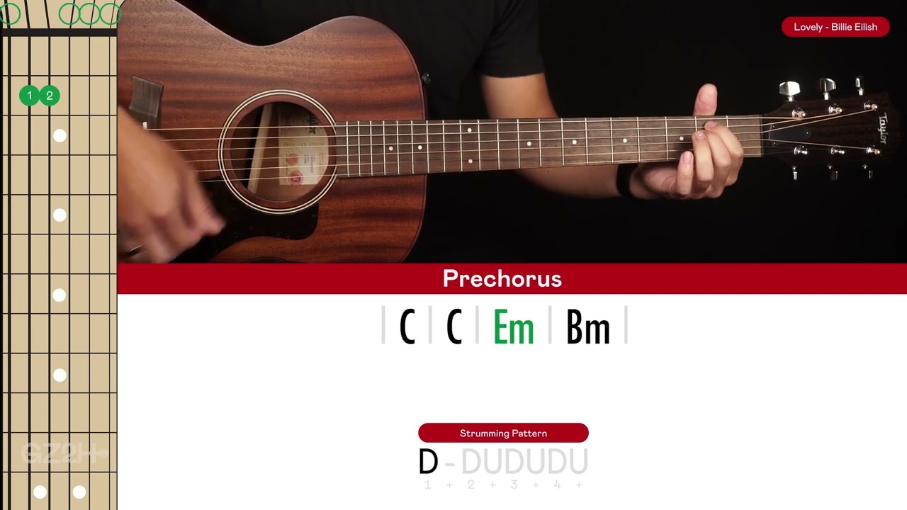 Lovely Guitar Cover Billie Eilish 🎸|Tabs + Chords|