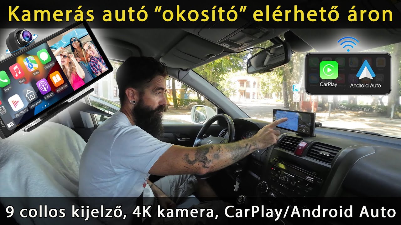 Autó okosító multimédia kijelző 4K kamerával, elérhető áron - Carpuride W903 CarpPlay, Android Auto