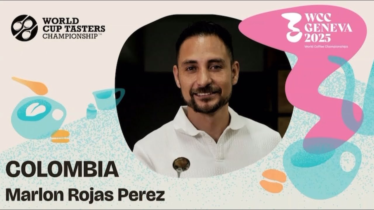 Presentación del colombiano Marlon Rojas en el campeonato mundial de catadores en Ginebra Suiza.